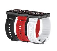 Waekethy Bracelets pour Garmin Venu X1, 24mm Bracelets de montre de rechange en silicone Sports Strap Compatibles avec Ticwatch Pro 5/Pro5 Enduro/Atlas/Suunto 9/7/D5 (Noir + rouge + blanc)