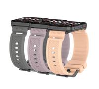 Waekethy Bracelets pour Garmin Venu X1, 24mm Bracelets de montre de rechange en silicone Sports Strap Compatibles avec Ticwatch Pro 5/Pro5 Enduro/Atlas/Suunto 9/7/D5 (Gris + violet + rose)