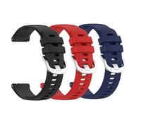 Waekethy Bracelets pour Garmin Vivoactive 5/Garmin Active 5, Bracelet Montre 20mm Soft Silicone Sport Bracelet Compatible avec Garmin Venu/Venu sq/Venu sq2/Venu 2 plus (Noir+rouge+bleu)