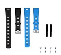 Waekethy Bracelets pour Garmin Vivosmart HR, Silicone Sports Remplacement Bracelet de montres Compatible avec Vivosmart HR (Noir+Bleu)