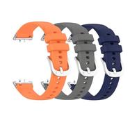 Waekethy Bracelets pour Samsung Galaxy Fit 3 SM-R390, Soft Silicone Bracelet Montre Sport Smartwatch Strap Compatible avec Samsung Galaxy Fit 3 SM R390 (Orange+gris+bleu)