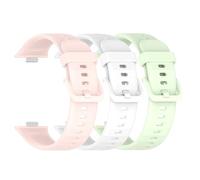 Waekethy pack of 3 Bracelets pour Huawei Watch Fit 4/Fit 4 pro, Réglable Soft Silicone Bracelet Montre Sports Smartwatch Strap Compatible avec Huawei Watch Fit 3 (Rose+blanc+vert clair)