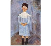Waeta Rnvzx Amedeo Modigliani Affiche Et Estampes Abstrait《Fille en Bleu》Tableau sur Toile Amedeo Modigliani Art Mural pour Chambre Photos De Décoration D’intérieur 50x70cm sans Cadre