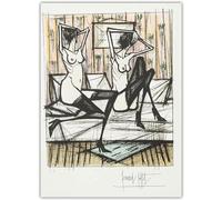 Waeta Rnvzx Bernard Buffet Affiches Abstrait《Jeu Dames》Peinture sur Toile Bernard Buffet Impressions Bernard Buffet Art Mural pour Décoration Intérieure Photo 50x70cm sans Cadre