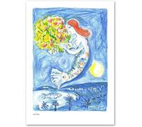 Waeta Rnvzx Célèbres Affiches Marc Chagall《La Baie des Anges》Peinture sur toile Art mural abstrait Marc Chagall Impressions pour salon Décor Photo 40x60cm Sans cadre