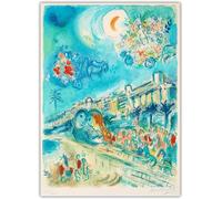Waeta Rnvzx Marc Chagall Poster《Carnaval des Fleurs》Art Mural Abstrait Marc Chagall Impressions Peinture Sur Toile Moderne Pour Décor De Salon Photos 40x60cm Sans Cadre