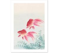 Waeta Rnvzx Peinture japonaise Koson Ohara Affiches vintage Poisson rouge Toile Art mural Koson Ohara Impressions Pour La Maison Moderne Décoration Murale Photo 40x60cm Sans Cadre