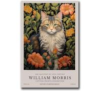 Waeta Rnvzx William Morris Affiche Chat Toile Peinture Vintage Botanique Fleur Art Mural William Morris Impressions Moderne Décoration Intérieure Photos 40x50cm Sans Cadre