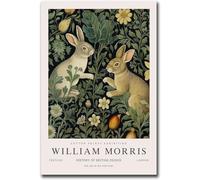 Waeta Rnvzx William Morris Affiche Deux lapins Toile Peinture Vintage Botanique Fleur Murale Art Impressions Animalières Moderne Home Decor Photos 40x50cm Sans Cadre