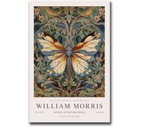 Waeta Rnvzx William Morris Affiche papillon Toile Peinture Vintage Botanique Fleur Art Mural William Morris Impressions Moderne Home Decor Photos 40x50cm Sans Cadre