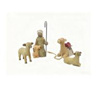 WAFBOH Crèche De 4 Figurines Représentant Un Berger Et des Animaux De L'étable, Sculpture en Résine, Décoration for Le Salon