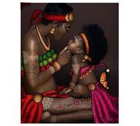 WaFeLe Diamond Painting Mère africaine et bébé pour Mural Décoration Point De Croix Art Complet Diamant Peinture Kit 5D DIY Adultes Peinture par Numéro Strass Broderie Diamant carré 30x40cm