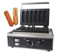 Waffeleosen - Gaufrier professionnel en acier inoxydable - 1500 W - Pour gaufres sur le manche - Pour 6 gaufres/hot-dogs en 5 minutes