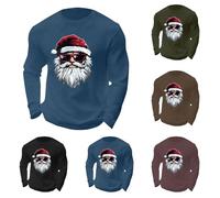 Waffle Probably Just Gonna Jingle Some of The Way I'm Tired T-shirt de Noël à manches longues pour homme Tenues de Noël amusantes Grande taille Chemises fantaisie Costume de Noël Vêtements de vacances