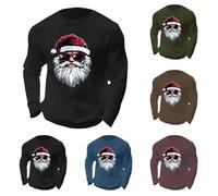 Waffle Probably Just Gonna Jingle Some of The Way I'm Tired T-shirt de Noël à manches longues pour homme Tenues de Noël amusantes Grande taille Chemises fantaisie Costume de Noël Vêtements de vacances