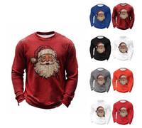 Waffle Probably Just Gonna Jingle Some of The Way I'm Tired T-shirt de Noël à manches longues pour homme Tenues de Noël amusantes Grande taille Chemises fantaisie Costume de Noël Vêtements de vacances