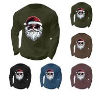 Waffle Probably Just Gonna Jingle Some of The Way I'm Tired T-shirt de Noël à manches longues pour homme Tenues de Noël amusantes Grande taille Chemises fantaisie Costume de Noël Vêtements de vacances