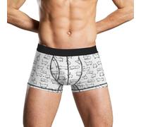 WAFICAC Boxer Homme en Soie de Lait imprimée Chat Noir et Blanc, Doux et Respirant, Taille Basse, sans Coutures pour Un Confort Optimal.
