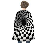 WAFICAC Cape d'Halloween pour adulte, illusions visuelles, capes pour fête pour adulte, cape unisexe, cape réversible rouge