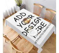 WAFICAC Couverture de Table personnalisée Ajoutez Votre Propre Texte Photo de Conception Nappe personnalisée rectangulaire pour Les fêtes, la Maison et Les activités d'anniversaire 60 x 90 Pouces