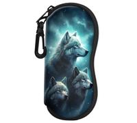 WAFICAC Étui souple à lunettes de soleil Three Wolfs, ultra-léger en néoprène avec fermeture éclair résistante, pour hommes et femmes.