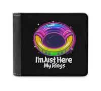 WAFICAC Je suis Juste là pour Fermer Mes bagues. Portefeuille Porte-Cartes en Cuir Arc-en-Ciel pour Hommes et Femmes.