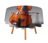 WAFICAC Kit de modèle de Violoncelle Nappe Ronde 60 Pouces imperméable Infroissable Housse de Table résistante aux Taches Lavable Nappe pour Pique-Nique fête Salle à Manger décoration d'intérieur