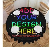 WAFICAC Nappe Ronde personnalisée pour Tables Rondes, Ajoutez Votre Propre Design, Texte Photo, Nappe Ronde personnalisée 152,4 cm