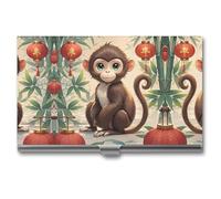 WAFICAC Porte-Cartes Style Singe Chinois Unisexe, étui magnétique pour Cartes de Visite, Portefeuille Portable, Porte-Cartes de Visite idéal pour Les Professionnels et Les Bureaux.