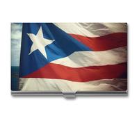 WAFICAC Porte-Cartes Unisexe avec Drapeau de Porto Rico, étui magnétique pour Cartes de Visite, Format Portefeuille, Portable, idéal pour Les Professionnels et Les Bureaux.