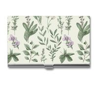 WAFICAC Porte-Cartes Unisexe en Forme de Feuille de Sauge Verte, étui magnétique pour Cartes de Visite, idéal pour Les Voyages et Les déplacements Professionnels.