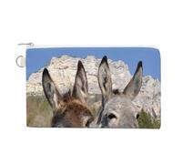 WAFICAC Porte-Monnaie ânes Amusants, léger, avec Fermeture éclair, en Toile, pour Femmes et Hommes.