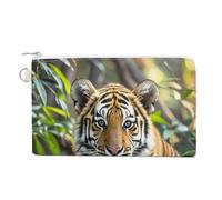 WAFICAC Porte-Monnaie Big Tiger en Toile, Joli Porte-Monnaie, Petit Sac de Rangement avec Fermeture éclair