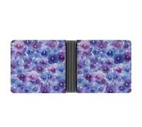 WAFICAC Portefeuille à Deux Volets en Cuir avec Motifs de pensées Bleues et Violettes pour Homme et Femme, Porte-Monnaie Compact avec emplacements pour Cartes