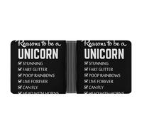 WAFICAC Portefeuille à Deux Volets Reasons to Be Unicorn pour Hommes et Femmes, Portefeuilles en Cuir, Porte-Monnaie Compact avec emplacements pour Cartes