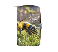 WAFICAC Portefeuille Bee on The Square, Porte-Cartes de crédit Tendance, Grande capacité, Pince à Billets, Portefeuille Fin en Cuir pour Hommes et Femmes