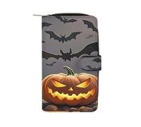 WAFICAC Portefeuille en Cuir Bats in The Air, Grande capacité, Double fenêtre, idéal pour Le Travail, Les Voyages et Le Quotidien.