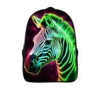 WAFICAC Sac à dos pour ordinateur portable Glowing Zebra, sac à dos de voyage tendance 16 pouces, sac bandoulière pour le travail