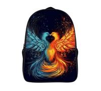 WAFICAC Sac à dos pour ordinateur portable Phoenix Feu et Eau, 16 pouces, sac à dos de voyage tendance, sac bandoulière pour le travail