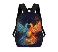 WAFICAC Sac à dos pour ordinateur portable Phoenix Feu et Eau, 17 pouces, sac à dos de voyage tendance, sac bandoulière pour le travail