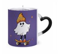 WAFICAC Tasse à café humoristique « The Ghost of Skateboards » de 325 ml avec anse en forme d'oreille. Tasses en céramique amusantes et personnalisées. Tasses à thé chaudes pour hommes et femmes.