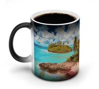 WAFICAC Tasse à café thermosensible avec motif humoristique des Caraïbes, avec poignée, en céramique, personnalisable, pour homme et femme, 325 ml