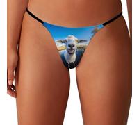 WAFICAC Une chèvre sourit à la caméra Tongs Respirantes pour Femmes sous-vêtements Taille Basse Extensibles à Dos en T Culotte Invisible