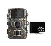 WAFOHSR Caméra De Chasse Et Suivi des Sentiers La Faune, 128 Go, Vision Nocturne, Activation par Le Mouvement, en Plein Air, Forêt, avec Déclencheur, Repérage Haute RéSolution(Camera with 32GB TF)