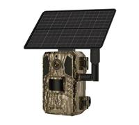 WAFOHSR Caméra De Chasse Solaire 14mp 4G, Carte SIM IP66, Étanche 20M, Détection Mouvement PIR, for La Faune, Vision Nocturne IR Haute RéSolution(4G Camera Add 64G)
