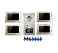WAFOHSR Caméra RFID D'interphone Vidéo Couleur Filaire Maison 7 ''avec 6/4/3/2 Moniteur Vidéophone for Appartements Audio Bidirectionnel(A KIT)