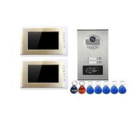 WAFOHSR Caméra RFID D'interphone Vidéo Couleur Filaire Maison 7 ''avec 6/4/3/2 Moniteur Vidéophone for Appartements Audio Bidirectionnel(C KIT)