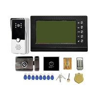 WAFOHSR Interphone avec Serrure Électrique 3A Alimentation Contrôle D'accès À Distance Système De Sécurité Domicile 7 Pouces Filaire Visiophone for Villa Audio Bidirectionnel(with Lock Kit)