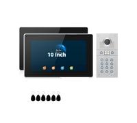 WAFOHSR Interphone Vidéo Smart 10 Pouces Moniteur À Écran Tactile avec Sonnette Extérieure 1080P Clavier Code RFID Audio Bidirectionnel(P218S1M121B2-86)