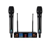 WAFOHSR Microphone sans Fil Rechargeable À Écran TFT, 2 Voies, Fréquence Réglable UHF, EQ, for Spectacle De Concert KTV Un éClairage Exceptionnel
